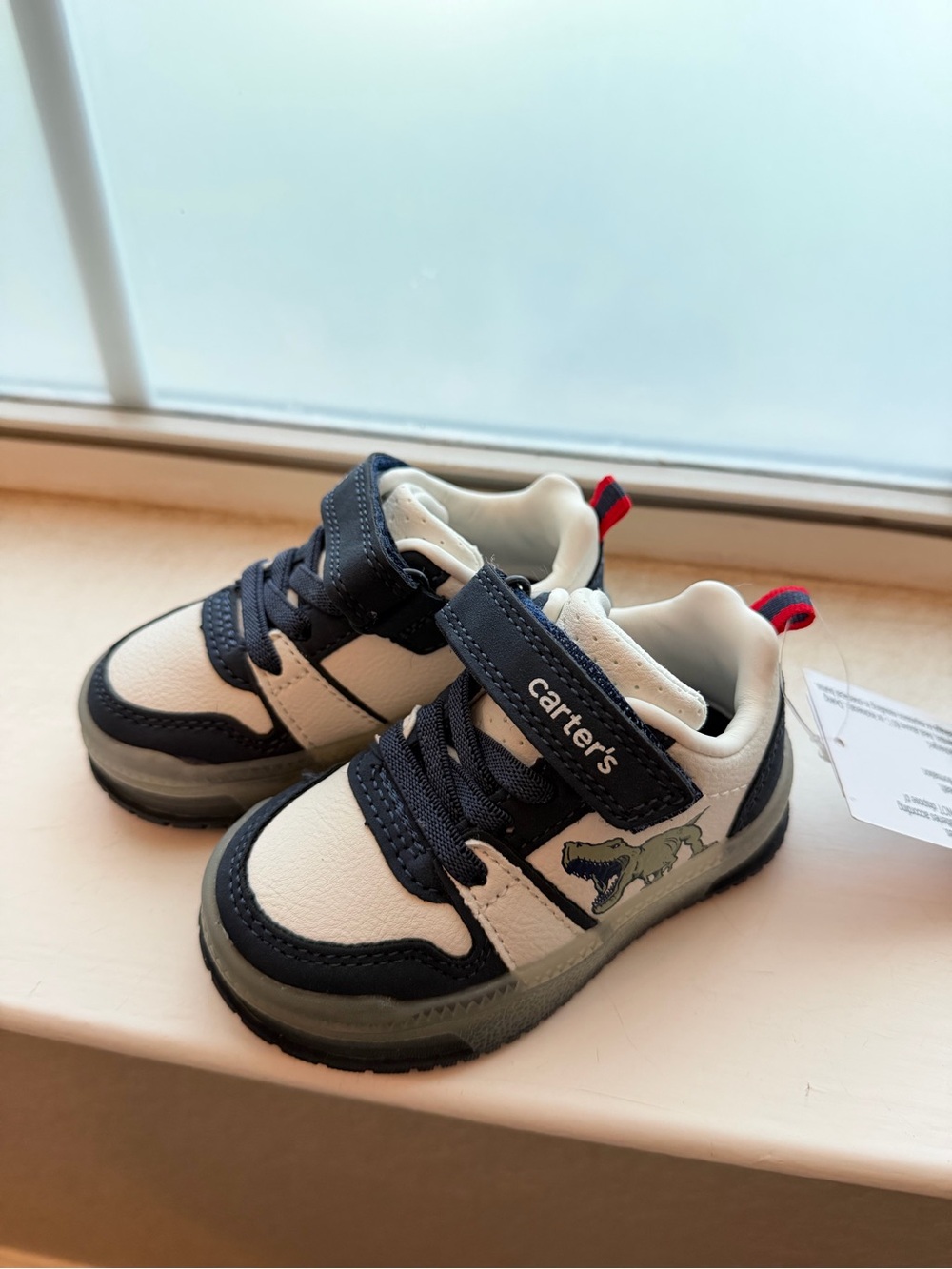 Carter's Navy, White & Gray Dinosaur Toddler Sneakers